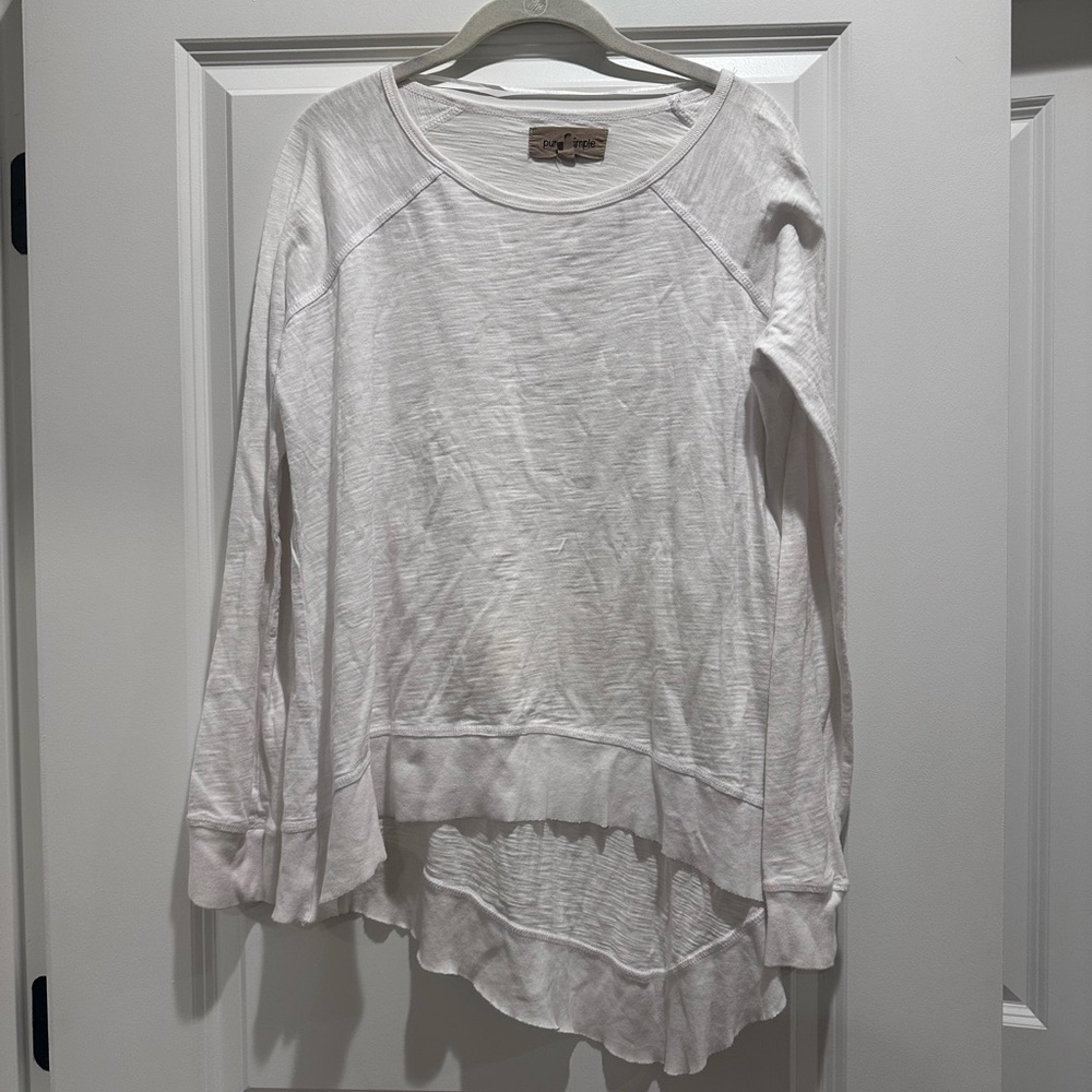 Cozy White Long Sleeve Women's Sweatshirt